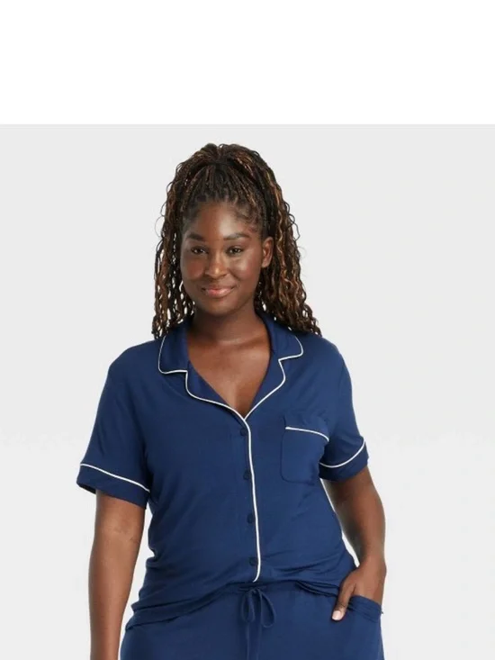 AUDEN cloudknit short sleeve sleep top - Picture 2 of 6